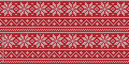 Ugly Christmas knitted sweater red seamless pattern. Vector illustration