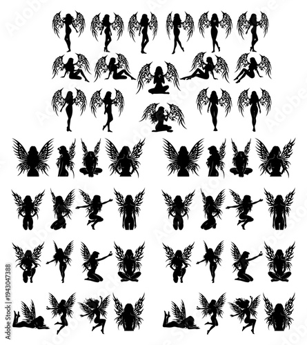 Seamless vintage pattern with silhouettes in floral vector design