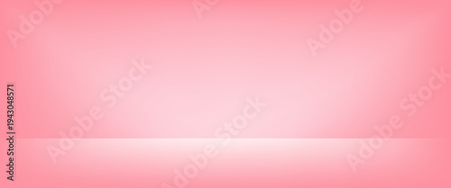 Pink studio room design concept. Light rose platform display background. Wall and floor surface backdrop for presentation, mockup template, product showcase. Soft smooth gradient wallpaper. Vector