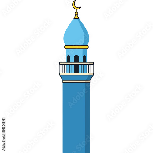 Islamic Minaret: A tall, elegant minaret, adorned with a crescent moon at its peak, stands as a symbol of faith and cultural heritage.