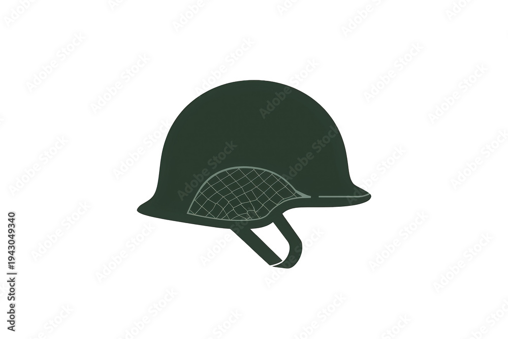 Fototapeta premium Military helmet protecting soldiers during conflicts, representing army defense, war, security, and military service illustration
