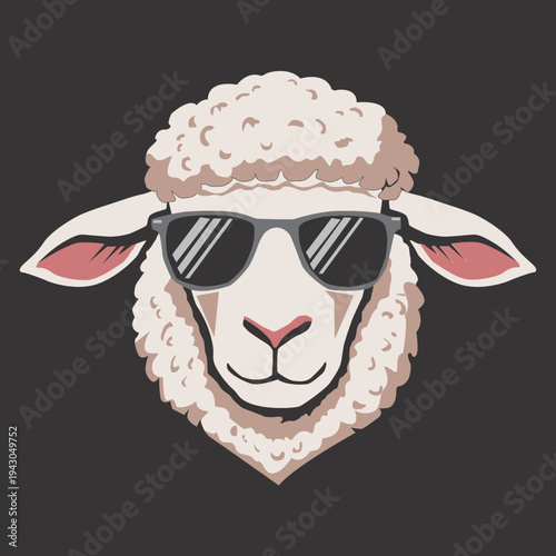 vector illustration of a sheep's head
