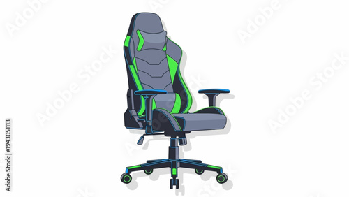 Modern ergonomic gaming chair design isolated on white background