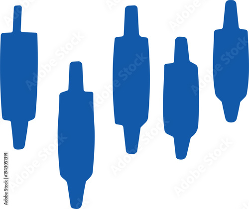 Flat vector illustration of financial candlestick chart, stock market trading analysis, forex investment, cryptocurrency price movement, economic data visualization design