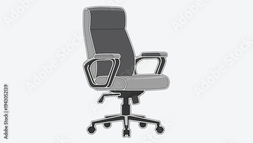 Modern ergonomic office chair isolated on white background for design element