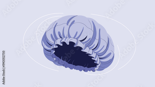 Light blue ruffled shower cap with elastic band, designed for hair protection during bathing or spa treatments, floating against a pastel background.