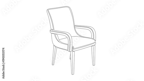 Outline of an armchair on a white background ideal for design projects