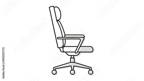 Modern office chair illustration isolated on white background for design use