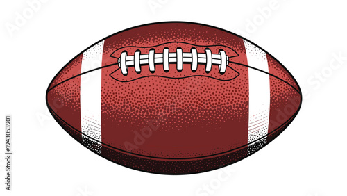 Classic American football with textured surface and white stripes, representing sports, competition, teamwork, and the excitement of the game.