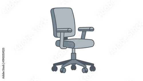 Modern office chair illustration isolated on white background
