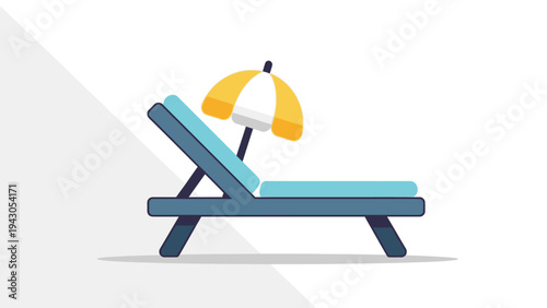 Relaxation lounge chair with umbrella vacation and leisure illustration