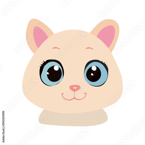 Tableau sur toile A cute pink baby piglet character stands as a fun cartoon vector illustration of