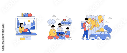 Travel and Leisure Concept Vector Illustration Set