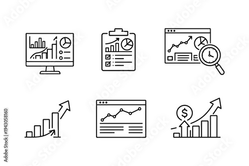 Visual representation of key concepts in business analytics and financial growth