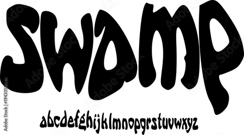 SWAMP Bold Organic Display Font Alphabet – Playful Blob Decorative Typeface with Smooth Liquid Shapes for Kids Branding, Logo Design, Posters,Social Media Graphics, and Fun Creative Typography Project