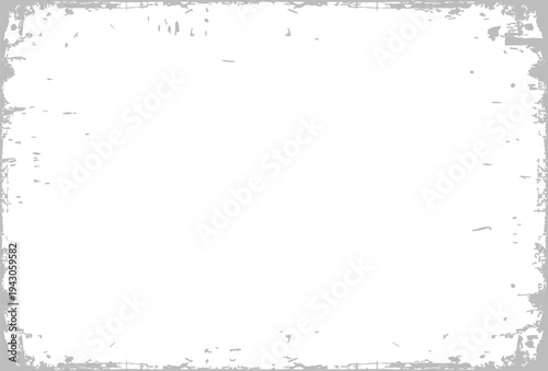 Grunge frame effect, vintage torn and crumpled edges for posters or paper textures