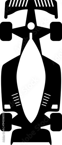 Formula 1 racing car top view silhouette