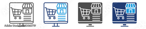 online store icon sety multiple style