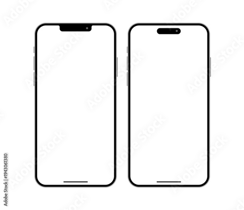 スマートフォンモックアップ（2台セット・アプリデザイン用）Dual Smartphone