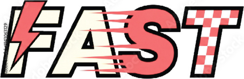 Fast Speed Motion Halftone Typography Vector Alphabet with Black and White Decorative Letters