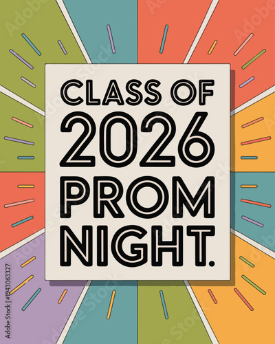 Class of 2026 Prom Night poster with colorful background