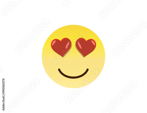 Yellow Smiling Emoji With Heart Eyes.