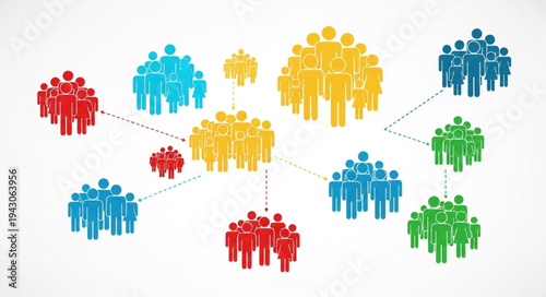 Network of Connected People - A Visual Representation of Social Connections.