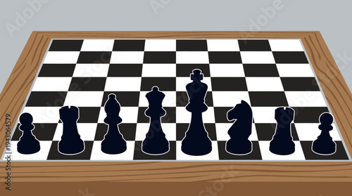 Vector chess pieces icons set king queen rook bishop knight pawn battle board arrangement silhouette design educational branding modular black white strategy illustration collection