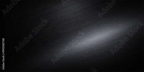 Brushed dark blue metal texture featuring a sleek stainless steel pattern with shiny silver light reflections on a dark gray metallic surface backdrop