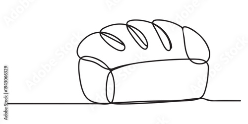Croissant food pastry continuous one line drawing minimalist style isolate outline vector sketch, Croissant in continuous line art drawing style. Black line sketch on white background. one line Art