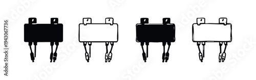 Electronic component module icon set for circuit boards and technology designs