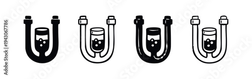 Aquarium CO2 diffuser bubble counter icon set for planted tanks and aquatic flora