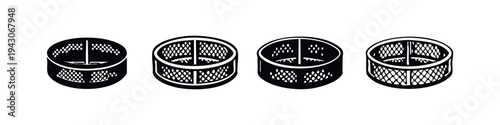 Cylindrical Mesh Filter Icons for Drains, Sinks and Industrial Systems