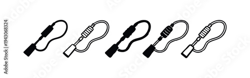 Hand Fuel Siphon Pump Icons Set, Manual Liquid Transfer Pump Vector Collection