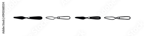 Art Palette Knife Icons Set. Painting Spatula Symbols for Artists and Creative Work.