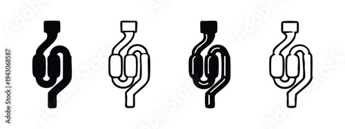 Fermentation Airlock Brewing Equipment Icons Set