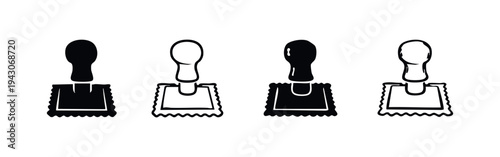 Pastry crimper icons set. Kitchen tools for baking, sealing dough, or creating decorative edges for food.