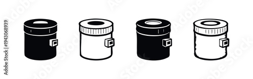 Vape Pen or Portable Diffuser Vector Icons Set - E-cigarette and Inhaler Symbols