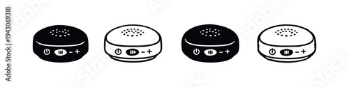 Portable Wireless Bluetooth Speaker Icon Set Vector Illustration