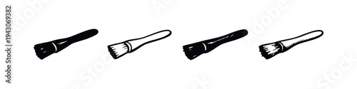 Artist Paint or Makeup Brush Vector Icon Set