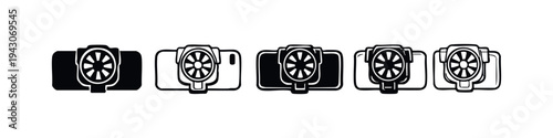 Top View Digital Camera Icon Set