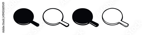 Table Tennis Racket Icon Set
