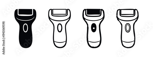 Electric Epilator Hair Removal Machine Icon Set. Shaver for Smooth Skin.