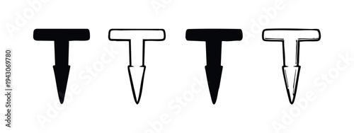 Sport Golf Tee Icon Set for Marking