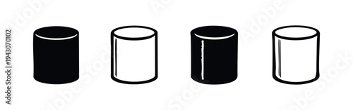 Minimalist Cylindrical Tube Icon Set