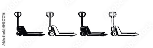 Warehouse Pallet Truck Icons Set for Efficient Material Handling