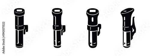 Modern Sous Vide Immersion Circulator Icon Set for Precision Cooking