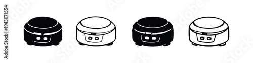 Smart Multi-Cooker and Rice Cooker Icon Set for Efficient Meal Preparation