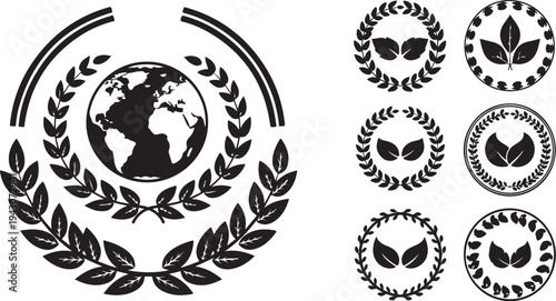 Eco Friendly Logos and Earth Conservation Symbols Design Elements