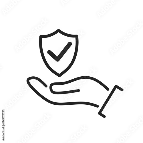 Secure Protection Service Concept with Hand and Shiel